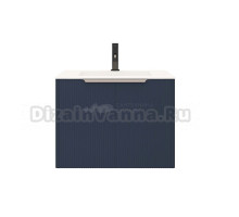 Тумба с раковиной Creto Luna 60 ручка хром, blue