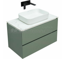 Тумба с раковиной Allen Brau Infinity 85 подвесная, олива матовый, столешница мрамор