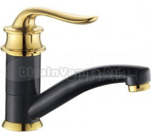 Смеситель для раковины Potato P45219-6 черный с золотыми вставками