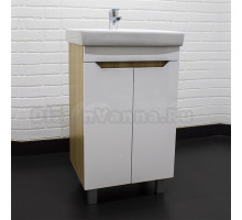 Тумба с раковиной Айсберг Мечта 60 напольная, белая, дуб сонома