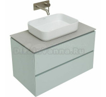 Тумба с раковиной Allen Brau Infinity 85 подвесная, папирус матовый, столешница серый структ