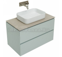 Тумба с раковиной Allen Brau Infinity 85 подвесная, папирус матовый, столешница бежевая