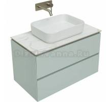 Тумба с раковиной Allen Brau Infinity 85 подвесная, папирус матовый, столешница мрамор