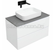 Тумба с раковиной Allen Brau Infinity 85 подвесная, белый матовый, столешница графит