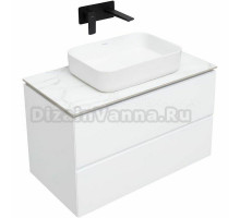 Тумба с раковиной Allen Brau Infinity 85 подвесная, белый матовый, столешница мрамор