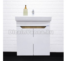 Тумба с раковиной Айсберг Мечта 50 подвесная, белая, дуб сонома