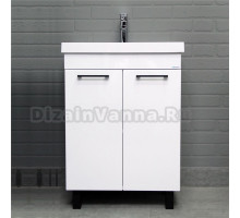 Тумба с раковиной Айсберг Контраст 60 напольная, белая