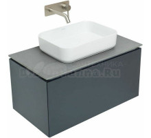 Тумба с раковиной Allen Brau Infinity 85 1+1, подвесная, антрацит матовый, столешница графит