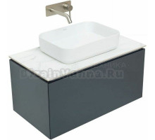 Тумба с раковиной Allen Brau Infinity 85 1+1, подвесная, антрацит матовый, столешница мрамор