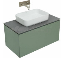 Тумба с раковиной Allen Brau Infinity 85 1+1, подвесная, олива матовый, столешница графит