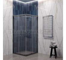 Душевой уголок EvaGold EG3G 100х100 см, профиль оружейная сталь, прозрачное стекло