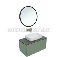 Мебель для ванной комнаты Allen Brau Infinity 85 1+1, подвесная, олива матовый, столешница графит структ