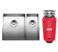 Комплект Мойка Blanco Claron 340/180-U L + Измельчитель Franke 134.0715.095