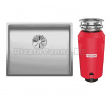 Комплект Мойка Blanco Claron 500-U матовая + Измельчитель Franke 134.0715.095