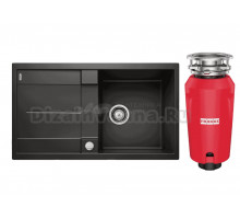 Комплект Мойка Blanco Metra 5S 525918 черная + Измельчитель Franke 134.0715.098