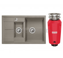 Комплект Мойка Blanco Metra 6 S Compact серый беж + Измельчитель Franke 134.0715.094