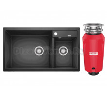 Комплект Мойка Blanco Metra 9 антрацит, левая + Измельчитель Franke 134.0715.098