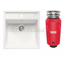 Комплект Мойка Blanco Panor белая глянцевая, одно отверстие + Измельчитель Franke 134.0715.098