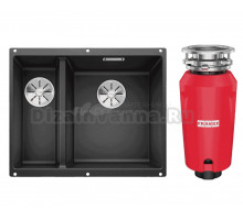 Комплект Мойка Blanco Subline 340/160-U антрацит, правая + Измельчитель Franke 134.0715.098