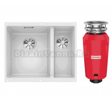 Комплект Мойка Blanco Subline 340/160-U белая, левая + Измельчитель Franke 134.0715.096