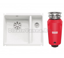 Комплект Мойка Blanco Subline 350/150-U белая + Измельчитель Franke 134.0715.095