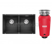 Комплект Мойка Blanco Subline 350/350-U антрацит + Измельчитель Franke 134.0715.095
