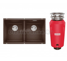 Комплект Мойка Blanco Subline 350/350-U кофе + Измельчитель Franke 134.0715.098