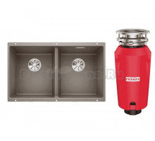 Комплект Мойка Blanco Subline 350/350-U серый беж + Измельчитель Franke 134.0715.096
