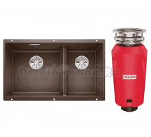 Комплект Мойка Blanco Subline 430/270-U кофе + Измельчитель Franke 134.0715.094