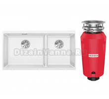 Комплект Мойка Blanco Subline 480/320-U белая + Измельчитель Franke 134.0715.094