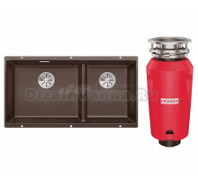 Комплект Мойка Blanco Subline 480/320-U кофе + Измельчитель Franke 134.0715.098