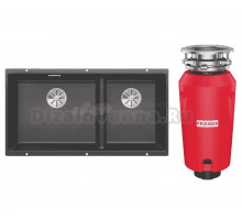 Комплект Мойка Blanco Subline 480/320-U темная скала + Измельчитель Franke 134.0715.096