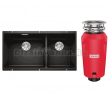 Комплект Мойка Blanco Subline 480/320-U черная + Измельчитель Franke 134.0715.095