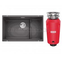 Комплект Мойка Blanco Subline 700-U Level темная скала + Измельчитель Franke 134.0715.094