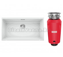 Комплект Мойка Blanco Subline 800-U белая + Измельчитель Franke 134.0715.096