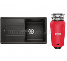 Комплект Мойка Blanco Zia 5S 526016 черная + Измельчитель Franke 134.0715.095