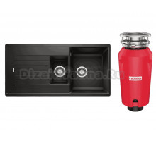 Комплект Мойка Blanco Zia 6S 526021 черная + Измельчитель Franke 134.0715.098