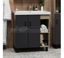 Тумба под раковину без столешницы Onika Тимбер 80 серая матовая, дуб сонома