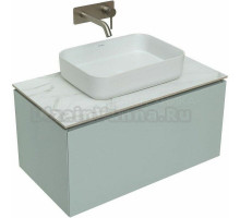 Тумба с раковиной Allen Brau Infinity 85 1+1, подвесная, папирус матовый, столешница мрамор