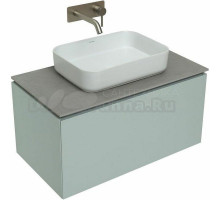 Тумба с раковиной Allen Brau Infinity 85 1+1, подвесная, папирус матовый, столешница графит