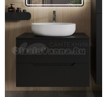 Тумба с раковиной Orange Line 80 подвесная, 2 ящика, матовая черная с раковиной B05-520W