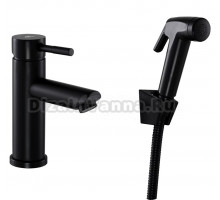 Смеситель для раковины Fashun A58101A-7 с гигиеническим душем, черный