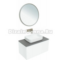 Мебель для ванной комнаты Allen Brau Infinity 85 1+1, подвесная, белый матовый, столешница графит структ