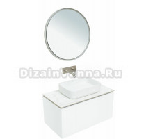 Мебель для ванной комнаты Allen Brau Infinity 85 1+1, подвесная, белый матовый, столешница мрамор
