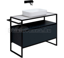 Тумба с раковиной Allen Brau Priority 100 напольная, антрацит матовый, столешница бежевая