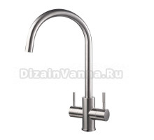 Смеситель для кухни двухзахватный WesnaArt EKO05-1102, сатин