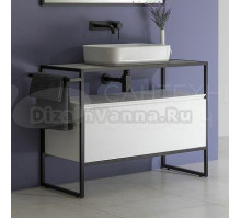 Тумба с раковиной Allen Brau Priority 100 напольная, белый матовый, столешница бежевая