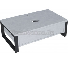 Тумба под раковину со столешницей 1MarKa Grunge Loft 100 бетон светлый