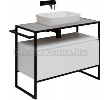 Тумба с раковиной Allen Brau Priority 100 напольная, белый матовый, столешница графит