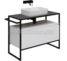 Тумба с раковиной Allen Brau Priority 100 напольная, белый матовый, столешница графит структ